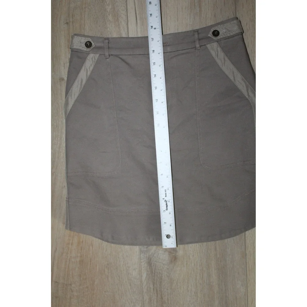 Club Monaco Women's Taupe Brown Utility Mini Skirt Cotton Blend Size 0